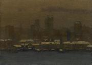 unknow artist River Front, New York, in Winter Sweden oil painting artist